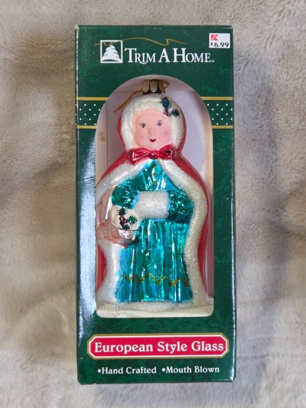 Vintage Trim A Home Mrs. Claus European Style Glass Mouth Blown Ornament MIB